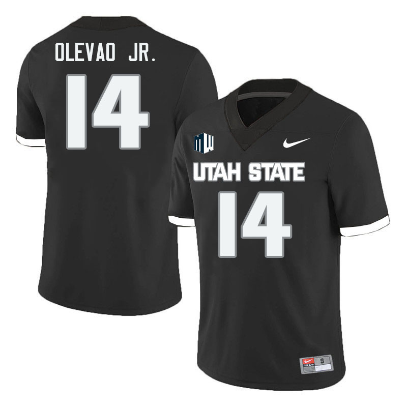 Utah State Aggies #14 Bronson Olevao Jr. College Football Jerseys Stitched Sale-Black